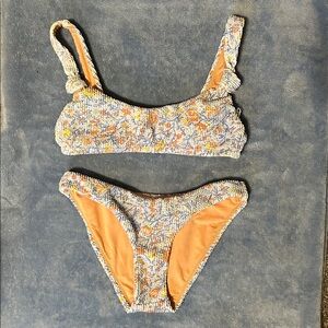 J. Crew Floral Textured Bikini Set